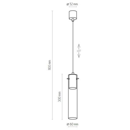 Luster na lanku LOOK GRAPHITE 1xGU10/10W/230V