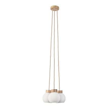 Luster na lanku LOOMIS 3xE27/15W/230V 130 cm béžová/dub