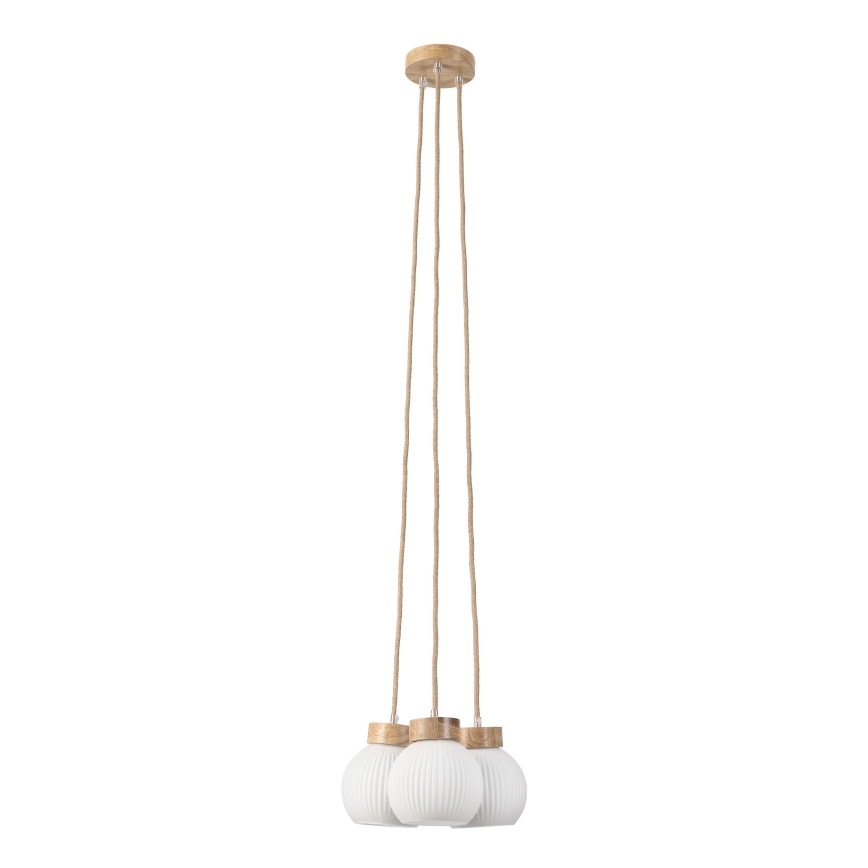 Luster na lanku LOOMIS 3xE27/15W/230V 130 cm béžová/dub