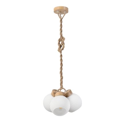 Luster na lanku LOOMIS 3xE27/15W/230V 130 cm béžová/dub