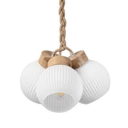 Luster na lanku LOOMIS 3xE27/15W/230V 130 cm béžová/dub