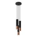 Luster na lanku LOOPEZ 3xGU10/40W/230V okrúhly čierna/meď