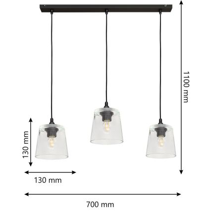 Luster na lanku LUCEA 3xE27/15W/230V