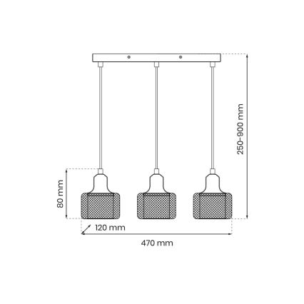 Luster na lanku LUMI 3xG9/8W/230V