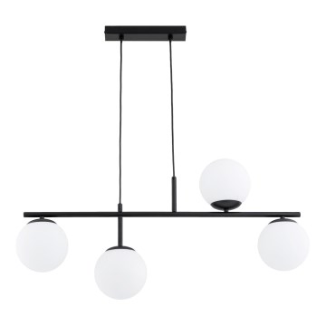 Luster na lanku LUNA 4xE14/10W/230V čierna