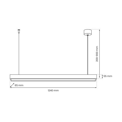 Luster na lanku LUNGO T8 1xG13/18W/230V čierna