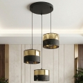 Luster na lanku LUX 3xE27/15W/230V čierna/zlatá