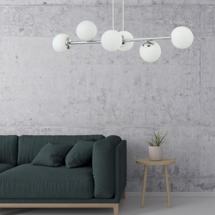 Luster na lanku MADDIE 6xE14/5W/230V lesklý chróm