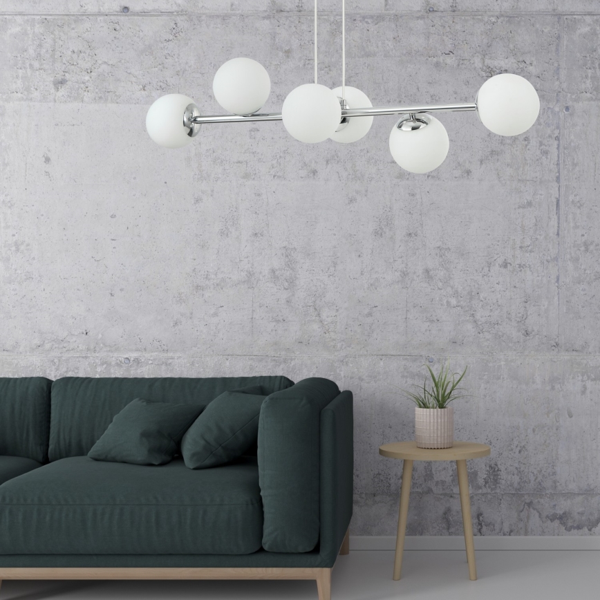 Luster na lanku MADDIE 6xE14/5W/230V lesklý chróm