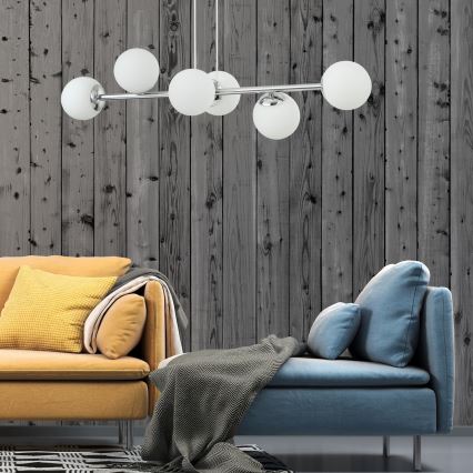 Luster na lanku MADDIE 6xE14/5W/230V lesklý chróm