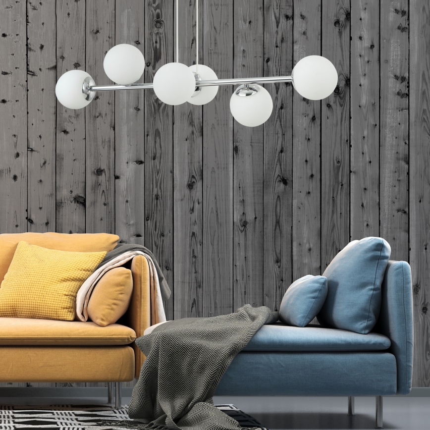 Luster na lanku MADDIE 6xE14/5W/230V lesklý chróm