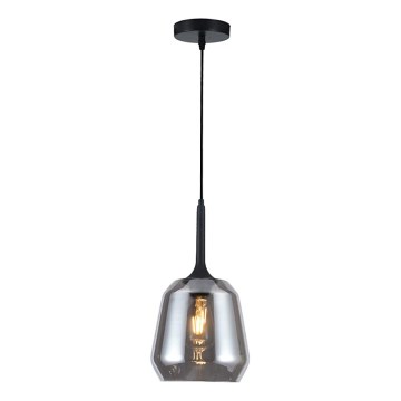 Luster na lanku MAEVA 1xE27/40W/230V dymovo čierna/čierna