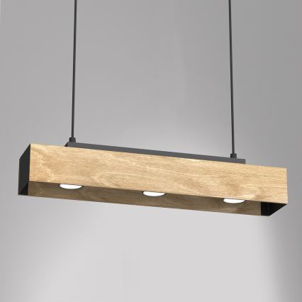 Luster na lanku MAISON 3xGU10/8W/230V hnedá/dub