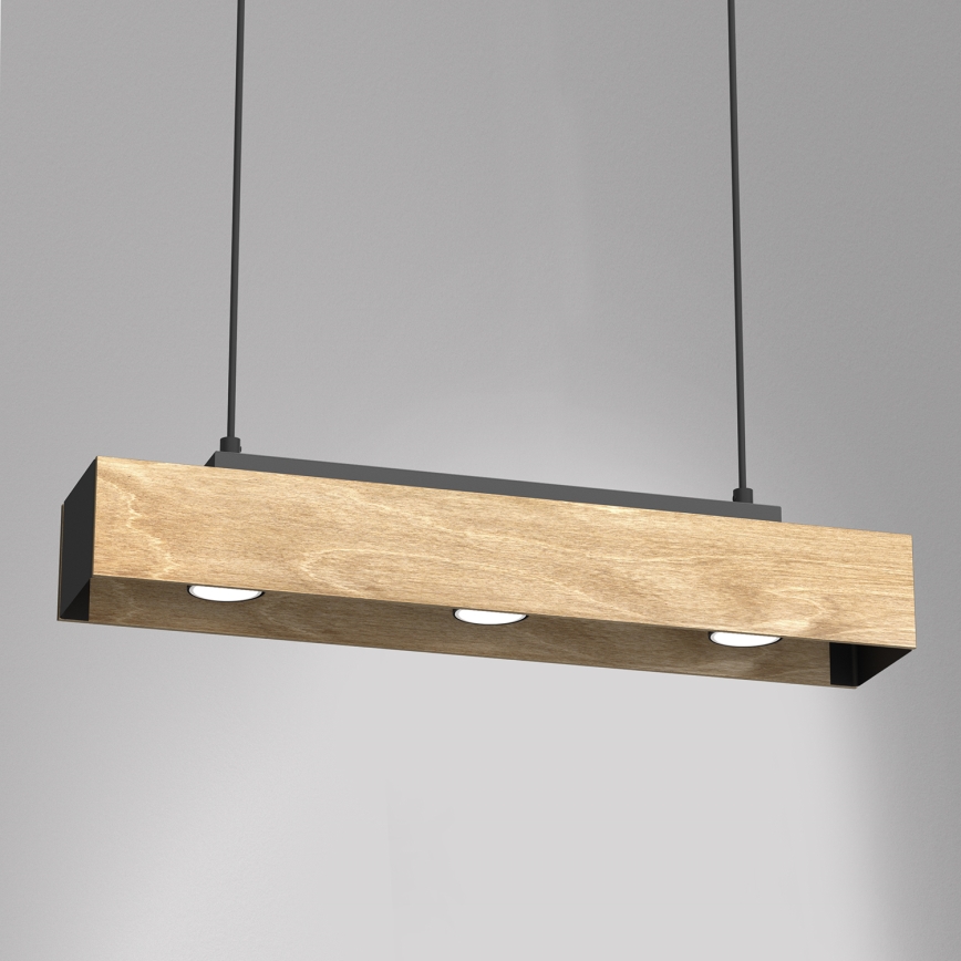 Luster na lanku MAISON 3xGU10/8W/230V hnedá/dub
