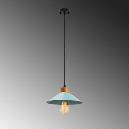 Luster na lanku MANAVGAT 1xE27/40W/230V modrá/hnědá