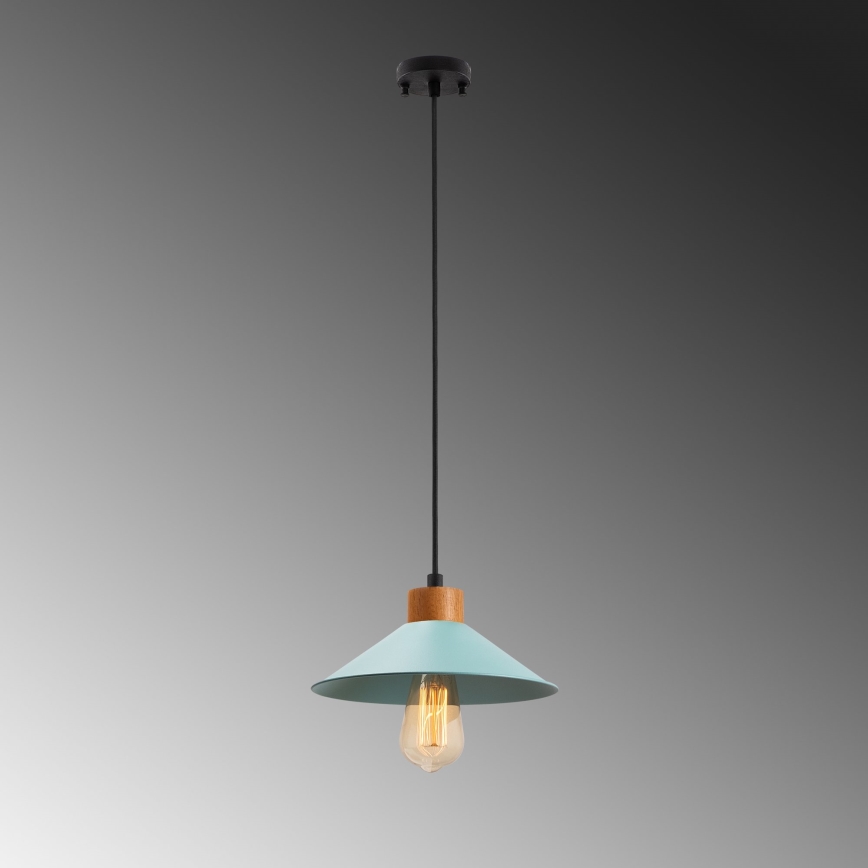 Luster na lanku MANAVGAT 1xE27/40W/230V modrá/hnědá