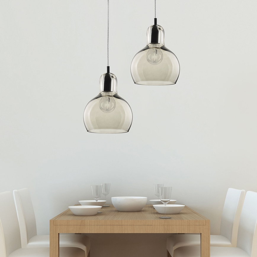 Luster na lanku MANGO 1xE27/60W/230V  šedá