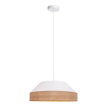Luster na lanku MANISO 1xE27/60W/230V pr. 45 cm biela/béžová