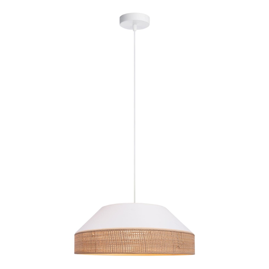 Luster na lanku MANISO 1xE27/60W/230V pr. 45 cm biela/béžová