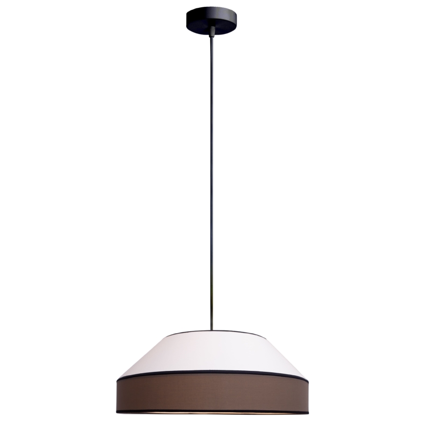 Luster na lanku MANISO 1xE27/60W/230V pr. 45 cm biela/hnedá