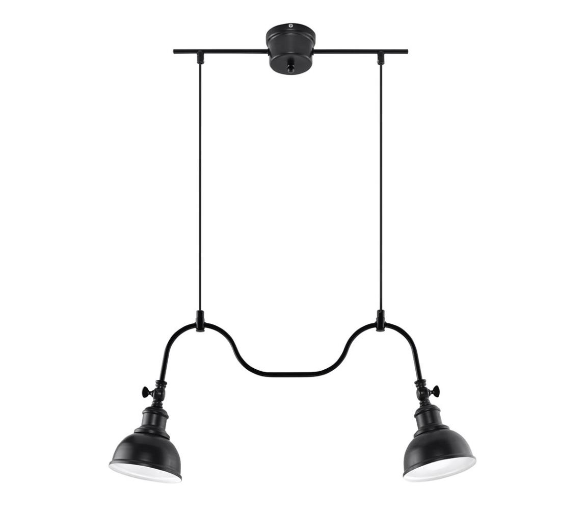 Luster na lanku MARE 2 2xE27/60W/230V čierna