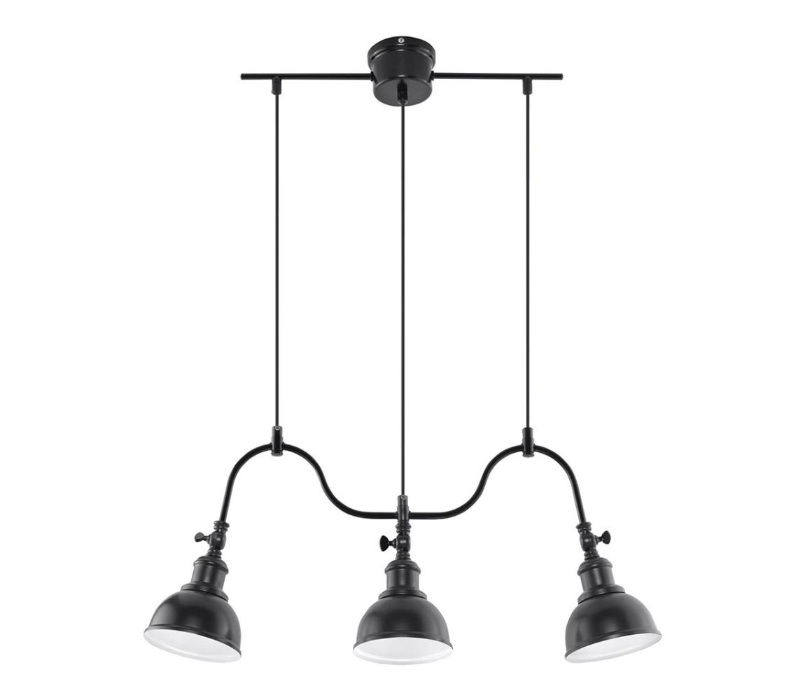 Luster na lanku MARE 3 3xE27/60W/230V čierna