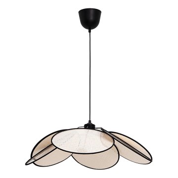 Luster na lanku MARGARET 1xE27/40W/230V čierna/béžová