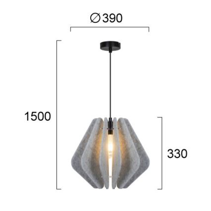 Luster na lanku MARGARET 1xE27/40W/230V šedý