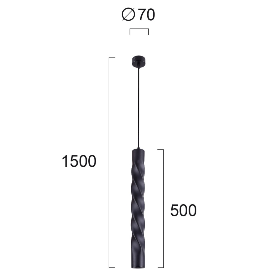 Luster na lanku MARLEY 1xGU10/30W/230V čierny