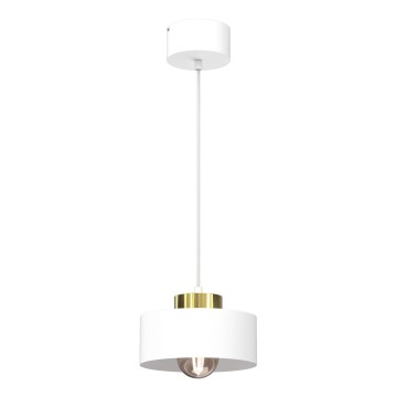 Luster na lanku MARTI 1xE27/15W/230V biela/zlatá