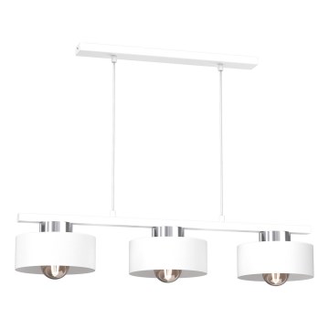 Luster na lanku MARTI 3xE27/15W/230V biela/lesklý chróm