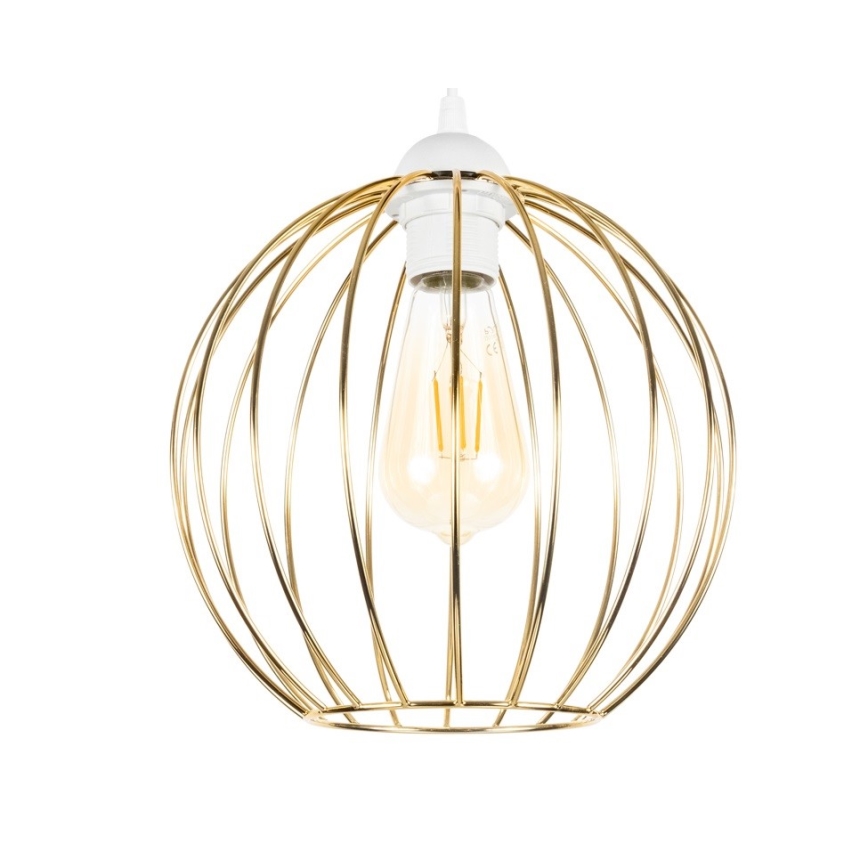 Luster na lanku MATT 2xE27/60W/230V pavúk biela/zlatá