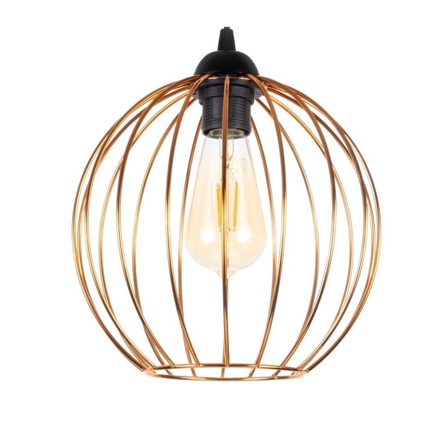Luster na lanku MATT 2xE27/60W/230V pavúk čierna/medená