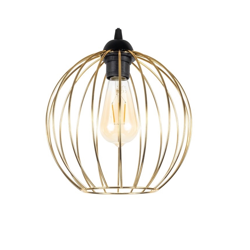 Luster na lanku MATT 2xE27/60W/230V pavúk čierna/zlatá