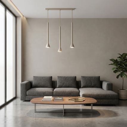 Luster na lanku MAZZO 3xGU10/8W/230V béžový