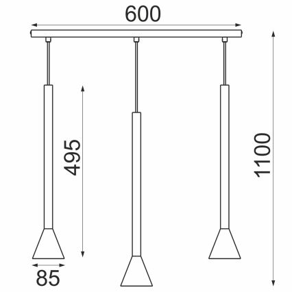 Luster na lanku MAZZO 3xGU10/8W/230V béžový