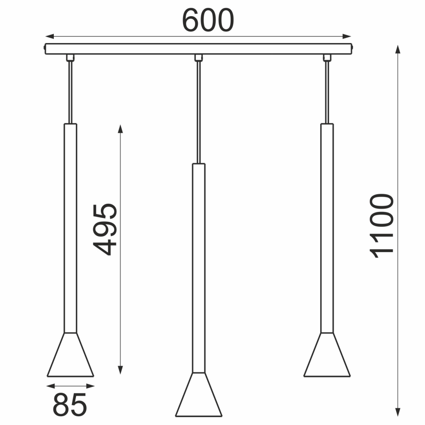 Luster na lanku MAZZO 3xGU10/8W/230V béžový