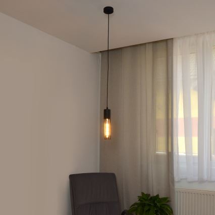 Luster na lanku MELODY 1xE27/15W/230V čierna