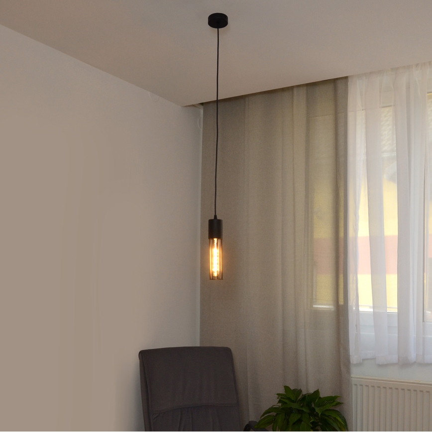 Luster na lanku MELODY 1xE27/15W/230V čierna