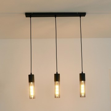 Luster na lanku MELODY 3xE27/15W/230V čierna