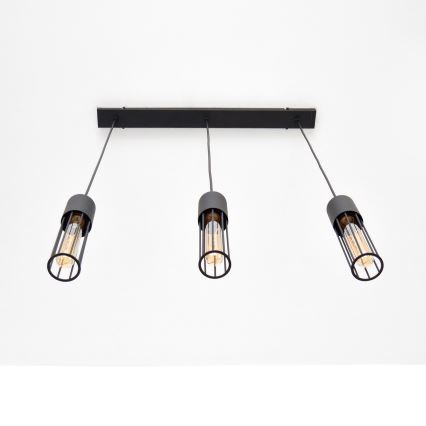 Luster na lanku MELODY 3xE27/15W/230V čierna