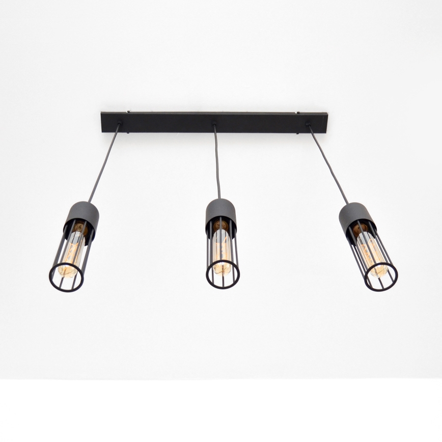 Luster na lanku MELODY 3xE27/15W/230V čierna