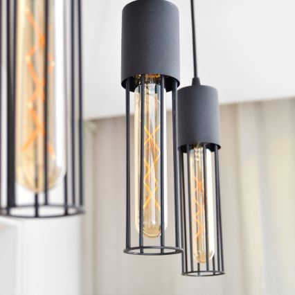 Luster na lanku MELODY 3xE27/15W/230V čierna