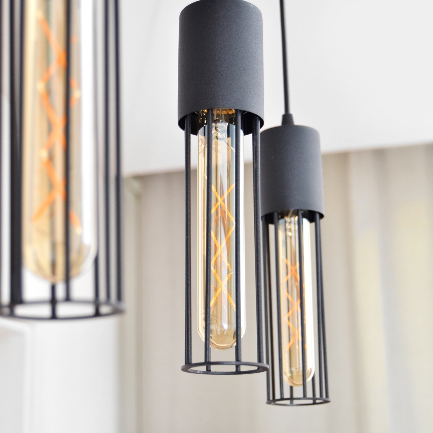 Luster na lanku MELODY 3xE27/15W/230V čierna