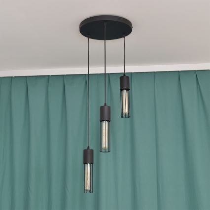 Luster na lanku MELODY 3xE27/15W/230V čierna