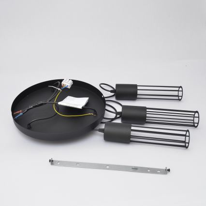 Luster na lanku MELODY 3xE27/15W/230V čierna