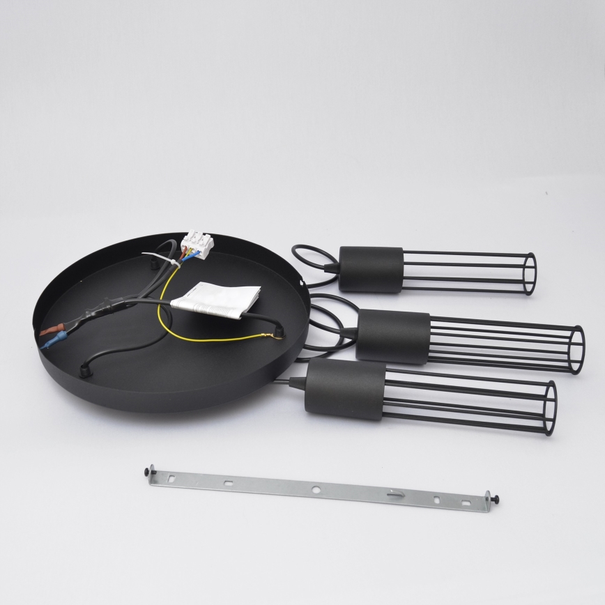 Luster na lanku MELODY 3xE27/15W/230V čierna