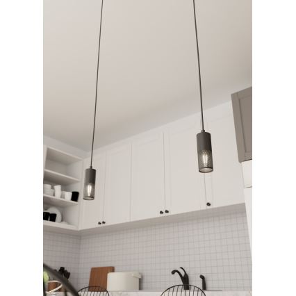 Luster na lanku MELT 1xE14/10W/230V pr. 5,5 cm čierna