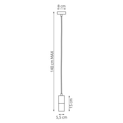 Luster na lanku MELT 1xE14/10W/230V pr. 5,5 cm čierna
