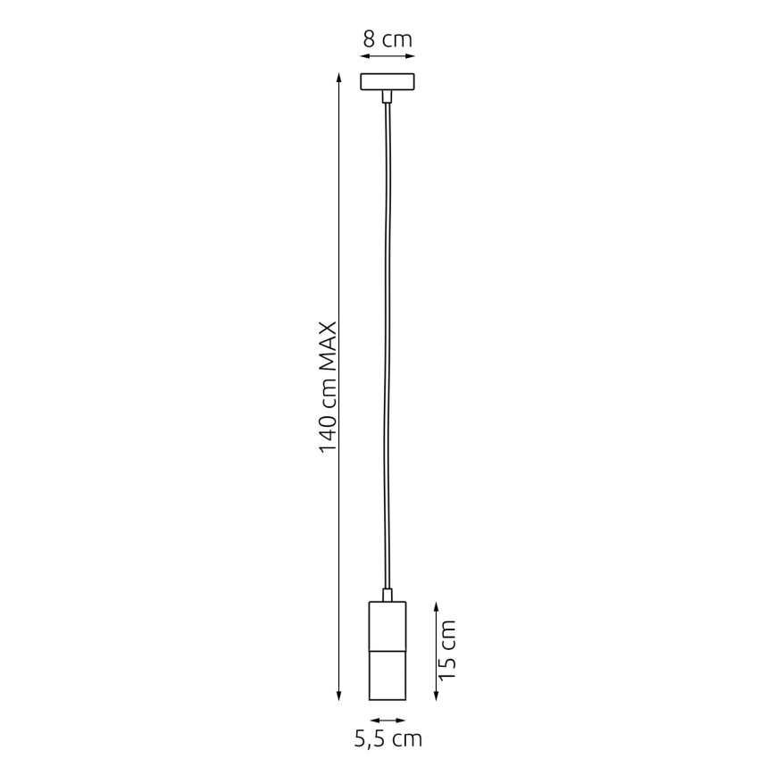 Luster na lanku MELT 1xE14/10W/230V pr. 5,5 cm čierna